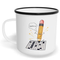 Hrnek plecháček s potiskem na míru - Vyluštím to!