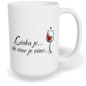 Hrnek klasický velký s vlastním potiskem - Víno je víno