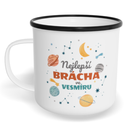 Hrnek plecháček s potiskem na míru - Nejlepší brácha ve vesmíru