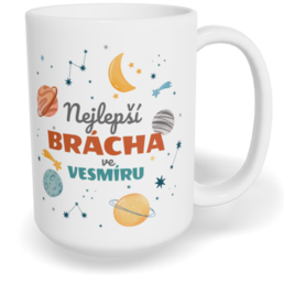 Hrnek klasický velký s vlastním potiskem - Nejlepší brácha ve vesmíru