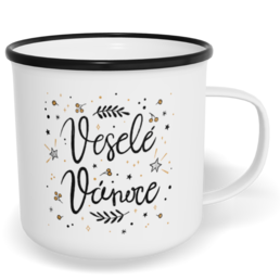 Hrnek plecháček s potiskem na míru - Veselé Vánoce