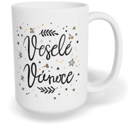 Hrnek klasický velký s vlastním potiskem - Veselé Vánoce