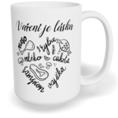 Hrnek klasický velký s vlastním potiskem - Vaření je láska