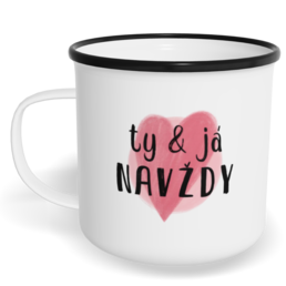 Hrnek plecháček s potiskem na míru - Ty a já