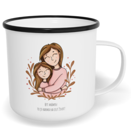 Hrnek plecháček s potiskem na míru - To je karma, holka