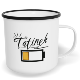 Hrnek plecháček s potiskem na míru - Táta bez energie