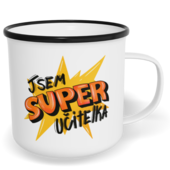 Hrnek plecháček s potiskem na míru - Super učitelka