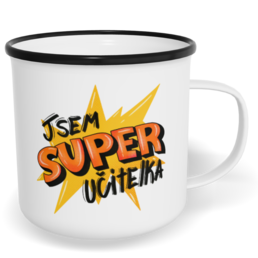 Hrnek plecháček s potiskem na míru - Super učitelka