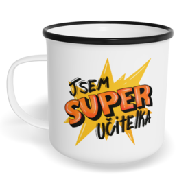 Hrnek plecháček s potiskem na míru - Super učitelka