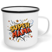 Hrnek plecháček s potiskem na míru - Super máma vol. 3