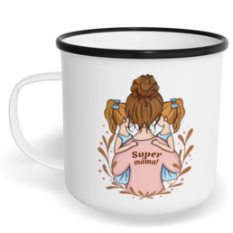 Hrnek plecháček s potiskem na míru - Super máma vol. 2