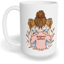 Hrnek klasický velký s vlastním potiskem - Super máma vol. 2