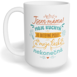 Hrnek klasický velký s vlastním potiskem - Super máma