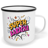 Hrnek plecháček s potiskem na míru - Super babička