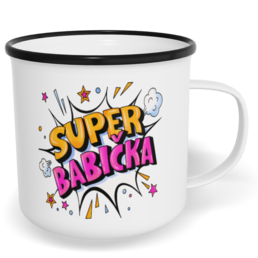 Hrnek plecháček s potiskem na míru - Super babička