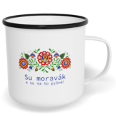 Hrnek plecháček s potiskem na míru - Su moravák a su na to pyšné