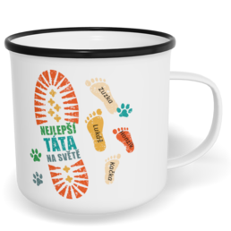Hrnek plecháček s potiskem na míru - Stopa táty