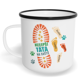 Hrnek plecháček s potiskem na míru - Stopa táty