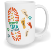 Hrnek klasický velký s vlastním potiskem - Stopa táty