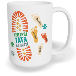 Hrnek klasický velký s vlastním potiskem - Stopa táty