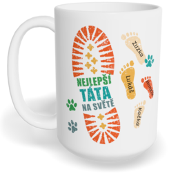 Hrnek klasický velký s vlastním potiskem - Stopa táty