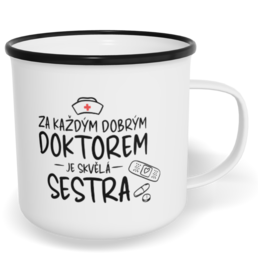 Hrnek plecháček s potiskem na míru - Skvělá sestra