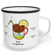 Hrnek plecháček s potiskem na míru - Recept na nejlepší kávu