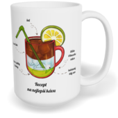 Hrnek klasický velký s vlastním potiskem - Recept na nejlepší kávu