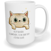 Hrnek klasický velký s vlastním potiskem - Recept na kávu