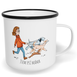 Hrnek plecháček s potiskem na míru - Psí máma
