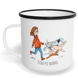 Hrnek plecháček s potiskem na míru - Psí máma