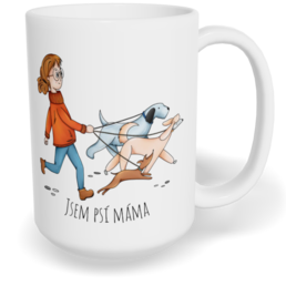 Hrnek klasický velký s vlastním potiskem - Psí máma