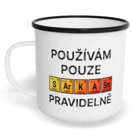 Hrnek plecháček s potiskem na míru - Použivám pouze sarkasmus