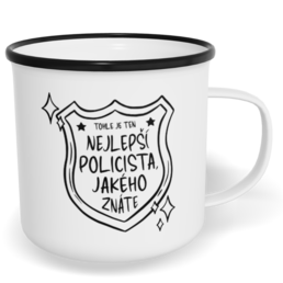 Hrnek plecháček s potiskem na míru - Nejlepší policista