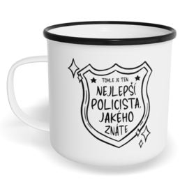 Hrnek plecháček s potiskem na míru - Nejlepší policista