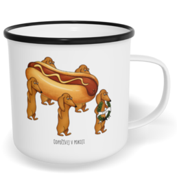 Hrnek plecháček s potiskem na míru - Odpočívej v pokoji