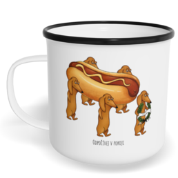 Hrnek plecháček s potiskem na míru - Odpočívej v pokoji