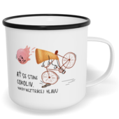 Hrnek plecháček s potiskem na míru - Neztrácej hlavu