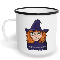 Hrnek plecháček s potiskem na míru - Nepotřebuju makeup, ale kávu