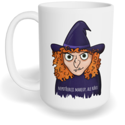 Hrnek klasický velký s vlastním potiskem - Nepotřebuju makeup, ale kávu
