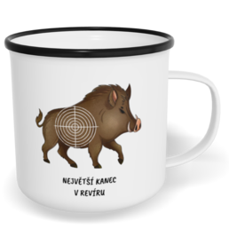 Hrnek plecháček s potiskem na míru - Největší kanec v revíru