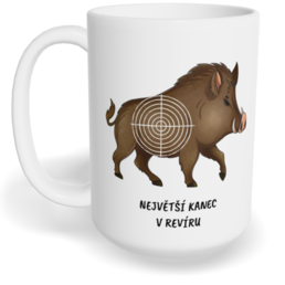Hrnek klasický velký s vlastním potiskem - Největší kanec v revíru