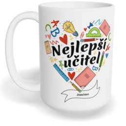 Hrnek klasický velký s vlastním potiskem - Nejlepší učitel