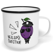 Hrnek plecháček s potiskem na míru - Nejlepší švestka