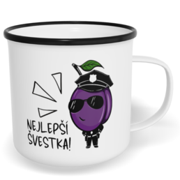 Hrnek plecháček s potiskem na míru - Nejlepší švestka