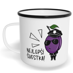 Hrnek plecháček s potiskem na míru - Nejlepší švestka