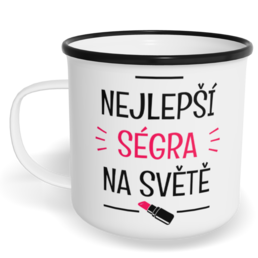 Hrnek plecháček s potiskem na míru - Nejlepší ségra na světě