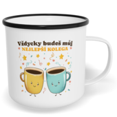 Hrnek plecháček s potiskem na míru - Nejlepší kolega