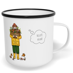 Hrnek plecháček s potiskem na míru - Nejlepší houbař