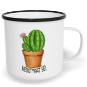 Hrnek plecháček s potiskem na míru - Nedotýkat se